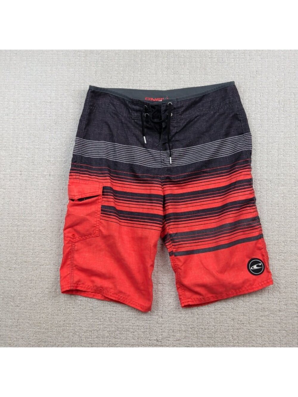 Y2K O'Neill Board Shorts Men's Size 28 Red / Gray Surfer Skater Cargo Pocket